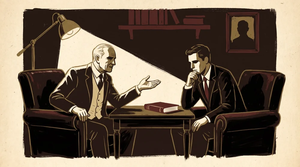 A coach mentoring a detailing business owner in a members' lounge